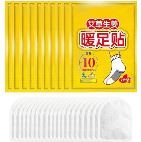 Thermo-Patches für die Füße – Fußwärmer, Fußwärmer, 20 Stück, Fußwärmer, Fußwärmer, luftaktivierte Wärmepackungen, Wärmepflaster, natürliche Wärmepflaster