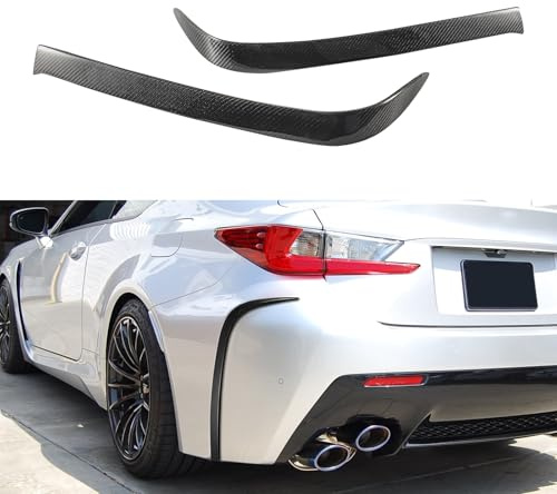 Fancemot Real Carbon Fiber Rear Bumper Side Trim Compatible with Lexus RC F 2015-2018, Side Spoiler Splitter Trim