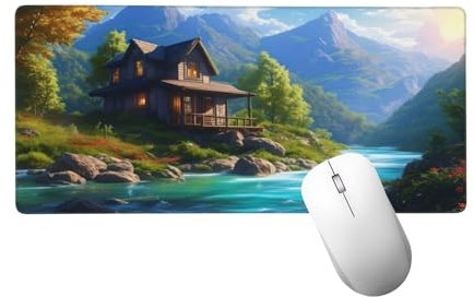 Tapis de Souris Forêt Tapis de Souris XXL 1000x500 mm, Grand sous Main Bureau Gaming avec Bords Surpiqués et Dos Antidérapant, Cabine Mouse Pad Gamer pour Clavier et Souris, Cadeaux pour Hommes H-971