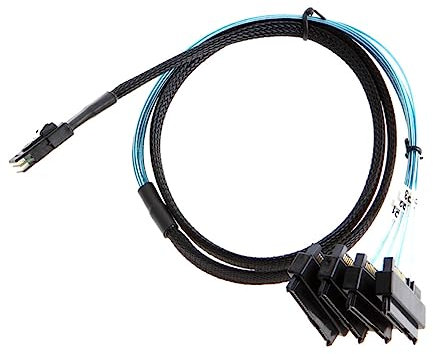 Mikikit 0.5m Cable Mini Sas Para Ssd Puertos Adaptador Flexible Para Disco Duro Con Protección Contra Estrés y Transferencia De Datos