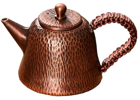 OZBMA Petite Bouilloire à thé en cuivre Faite à la Main, Style rétro, 14 x 8 cm, 200 ML, théière Turque pour cuisinière (rétro 14 x 8 cm/200 ML)