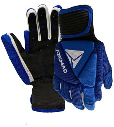 L'Estel Skates - Azemad - Guanti Azemad Eclipse - Coppia di Guanti per Giocatore di Hockey Pattini - Hockey Pattini (Blu, M)