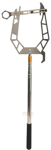 Cocoarm Moor -Seildock -Hakenboot Moor Haken Threader U Typ 304 Edelstahl & Aluminiumlegierung Teleskop für Schiffsyacht Kajak Mast Post mit Einfach zu Bedienender Gewindeverbindung (Mit