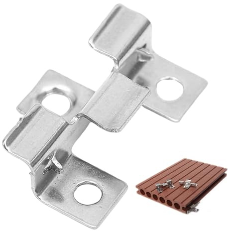 100 Stück Terrassenclips Edelstahl, U-förmig WPC Clips, Befestigungsclip mit Widerhaken für WPC-Terrassendielen im Außenbereich für Bambusholzboden Verschluss, 4 mm Dehnungsfugen (Silber, 9mm)
