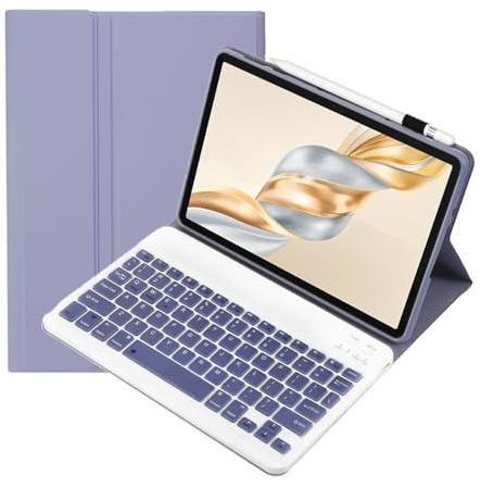 leleyo Funda con teclado para Honor Pad X9a 11,5 pulgadas funda con teclado magnético desmontable QWERTY para Honor Pad X9a, lila