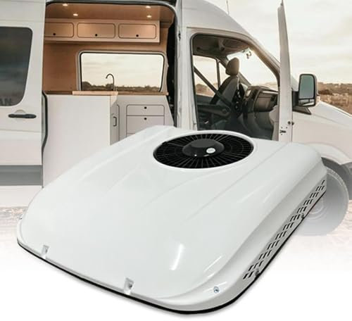 Aire acondicionado silencioso de 7000 BTU RV, unidad de techo de 24 V CC para refrigeración sin conductos en autocaravanas, camiones, furgonetas y SUV