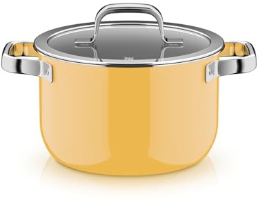 WMF Fusiontec Mineral Pro, Kochtopf mit Deckel, 20 cm, langlebiges, kratzfestes Material, Topf Induktion, für alle Herdarten geeignet, Made in Germany, Mango Yellow, 0519045290