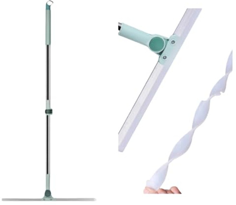 ZGHGHCDRH Floor Squeegee,127cm Extra Long Handle & 35/ 50cm Silicone Blade (Replacement Rubber Strip) Hair-Resistant，Wetroom Floor Scraper Mop,for Shower, Bathroom, Garage, Patio, Tile, Vinyl Floors
