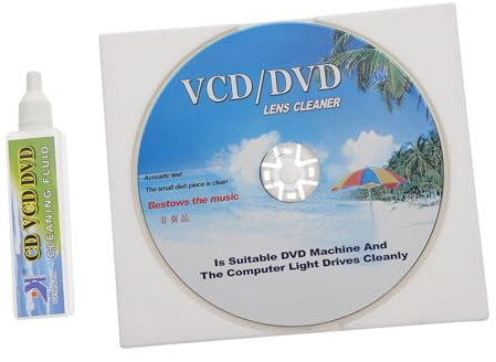 Tofficu Pulizia Lettore Dvd e Cd Con Disco Pulitore e Detergente Liquido Kit Per Rimuovere Polvere e Migliorare Riproduzione Audio e Video