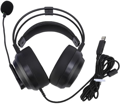 Fahoujs Corded USB Headphone With Metal Flexible Microphone Boom Long Cable Lightweight Design Clear Voice For Remote Work USB Corded Headset With Microphone