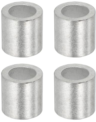 QUARKZMAN Manguito De Compresión De Aluminio De 1/2 (12 Mm) para Cable De Acero, Manguito Redondo De Compresión para Cable De Acero Y Ferrallas, Plateado 4 Piezas