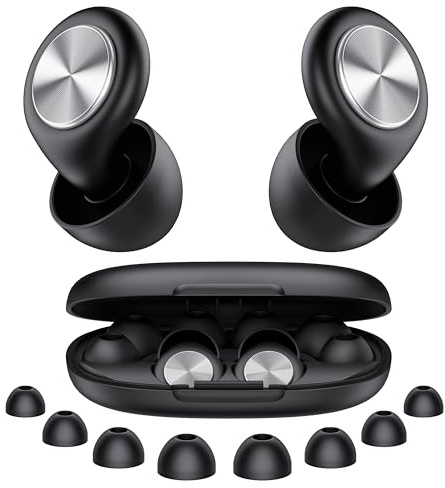 Ear Plugs for Sleep Noise Cancelling -45dB, Soft and Reusable Silicone Hearing Protection Earplugs with 8 Eartips and Carrying Case, for Sleeping, Concert, Working, Studying, Traveling (Black)