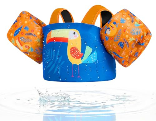 Gogokids simvinge simväst för spädbarn – bekvämt simhjälpmedel med armband för barn från 1–6 år, 11–30 kg, simträningsjacka med säkerhetsspänne och ärmar