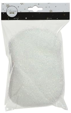 Lametta Engelshaar glatt 20g Kunststoff Feenhaar - Christbaumschmuck Weihnachtsdekoration - feines Füllmaterial für Verpackungen von Geschenken - Weiß Irisierend