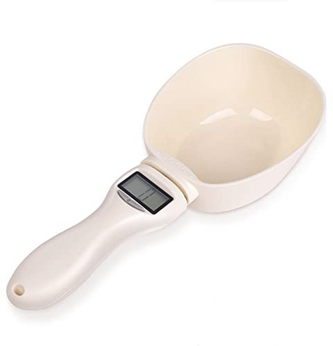 Nimooro ÉChelle de Nourriture pour Animaux Compagnie Outil de Mesure éLectronique Bol d'alimentation pour Chien CuillèRe à Mesurer Balance Cuisine CuillèRe de PeséE à Affichage NuméRique