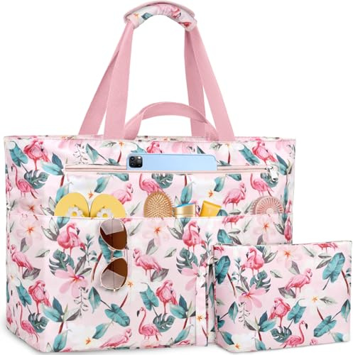 NEWIROVE Strandtasche XXL Familie, Extra Groß Strandtasche Mit Reißverschluss Faltbare Badetasche Damen Wasserdicht Tote Bag Damen Herren Beach Bag Für Strand, Reisen, Urlaub. 50L