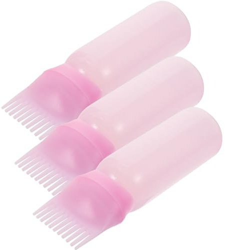 Botella Aplicadora para Cabello Peine, 3 Piezas Rosa | Plástico , Distribución Uniforme del Color , Fácil de Apretar y Aplicar , Uso Doméstico