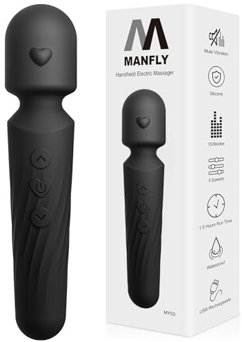 MANFLY Handheld Electric Massager, Portable Travel Body Muscle Relaxation Massage Tool