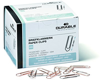 Durable 120924 Boîte de 1000 Trombones 32 mm Cuivré