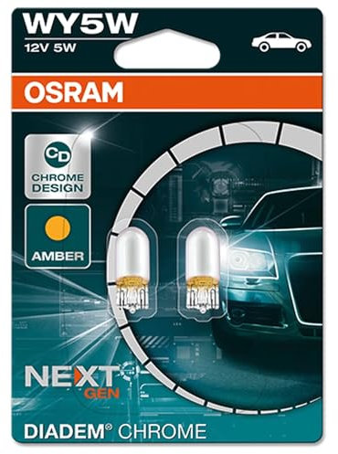 Osram Diadem Chrom Halogen Birnen - T10 - 12V/5W - Satz à 2 Stück - Orange