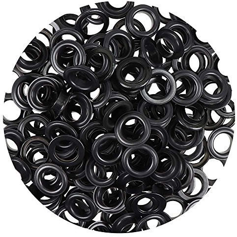 100 Metall Ösen 14 mm mit Scheiben – rostfrei, Nachfüllpack – große Ösen für Planen, Leder, Stoffe, Vorhänge – DIY Zubehör Set für Handwerk, Basteln, Outdoor & Reparatur (brüniert)