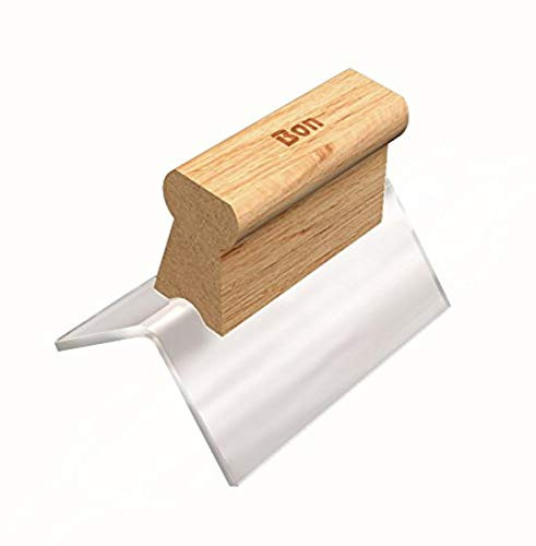 Bon Outside Corner Tool Plexiglass 1/4 Inch Blade with Wood Handle for Burn-Free and Rust-Proof Finishing on Stucco, Plaster, Mortar, or Drywall