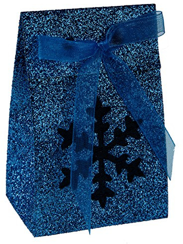 Weihnachten ... oder Apres Ski Party 4 Geschenkverpackungen blauer Stern
