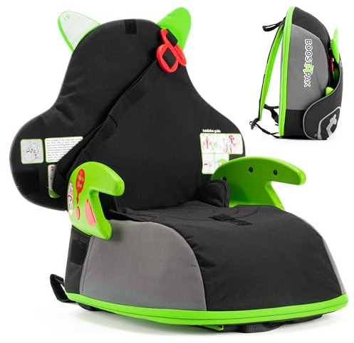 Trunki BoostApak Alzador Coche Niño – 2 en 1 Mochila y Elevador Coche Niño – Silla Coche Grupo 2-3 (Verde)
