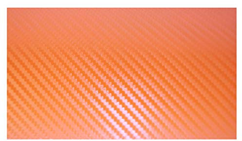 Carbonfolie Carbon Folie (= 26,00€/m2) Auto Bike Laptop Handy * Blasenfrei schwarz weiß orange grün rot silber (150 x 50 cm, orange)