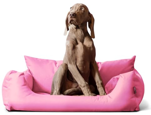 tierlando® NEMO Hundebett aus robustem Oxford 600D, Hundesofa mit herausnehmbarer Komfort-Matratze und waschbarem Bezug, für kleine & mittelgroße Hunde Größe: 65x50cm | Farbe: 07 Rosa