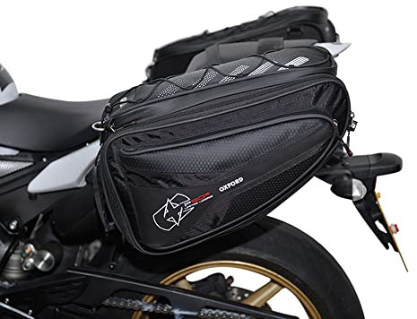 Oxford P50R OL315 - Borsa Laterale per Moto con Rete di carico, 50 Litri, Colore: Nero