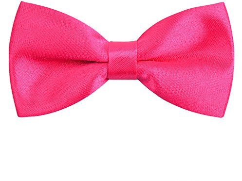 Alizeal Pre-tied Boy's Bow Tie Fancy Plain Adjustable Bow ties, Hot Pink