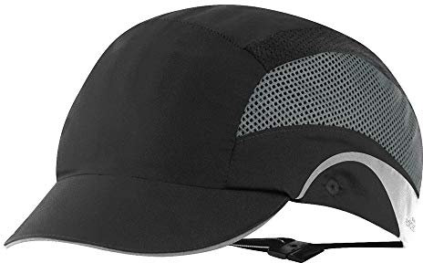 JSP HardCap Aerolite – Ultraleichte belüftete Anstoßkappe mit 5 cm kurzem Schirm, Schwarz | Komfortabler Kopfschutz für Arbeit & Industrie (AAF000-001-100)