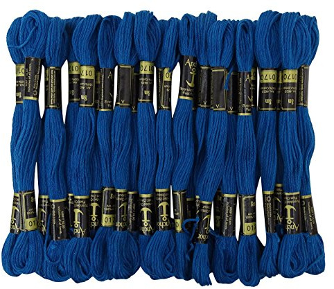 ANCHOR Hand Cross Stitch Stranded Baumwolle Stickgarn Floss Packung mit 25 Skeins-Royal Blue