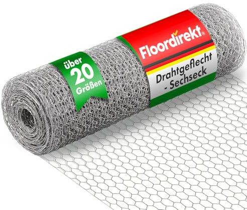 Floordirekt Rete per Animali Tripla Torsione | Rete per Galline per recinzioni di pollaio e veliera da Giardino | zincata, 50 cm (H) / 25 m (L) / 25 mm Larghezza Maglie