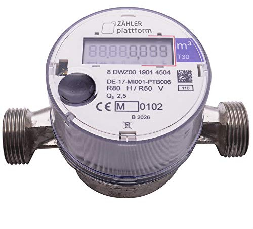 ZÄHLER Platform OMS - Contador de agua fría (Qn 1,5, longitud de construcción 110 mm, Caudal de 1/2 pulgadas, conexión 3/4 pulgadas de calibre 2020, válido hasta 2026)