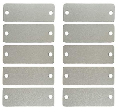 StayMax Edelstahl Blank Tags, 25 Stück Lochstanzer, 304 Edelstahl (nicht magnetisch), 5 cm * 1,8 cm, 1 mm Dicke, DIY-Bastelprojekte
