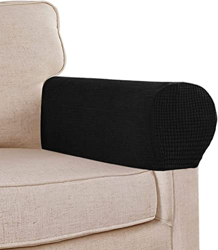 Stretch-Armlehnenbezüge aus Spandex für Stühle und Sessel, Schonbezüge für Liegestuhl und Sofa, rutschfester Sessel-Organizer, Armlehnenschutz für Hunde und Katzen, 2 Stück