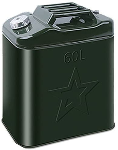 CHUNTIANMEI 10l, 20l, 25l, 30l, 35l,40l, 50l, 60l Benzinkanister Metall Verdicktem, Tragbarer Kraftstoff Kanister, Transport/lagerung/Reisen/Camping/benzindiesel,60L