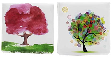 2 posacenere – PVC ignifugo – inodore – compatto portatile – modello unico di pesci arcobaleno e gatti psichedelici