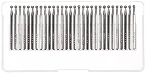 HARFINGTON 30pcs Diamond Grinding Burrs Carving Bits 3mm Ball Shape Head Mounted Point 1/8 Shank for Rotary Tool