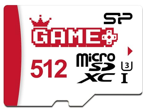 Silicon Power 512 GB SDXC Micro-SD-Karte, Gaming-Speicherkarte mit Adapter, kompatibel mit Nintendo-Switch