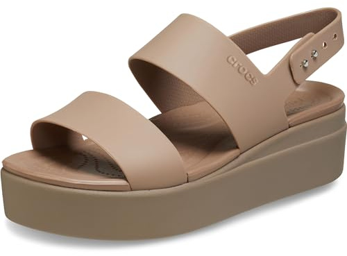 Crocs kvinnors Brooklyn låg kil-träsko, Latte svamp, 34/35 EU