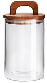 soulnioi Barattolo di vetro a forma di petalo per tè sigillato per uso alimentare, grande capacità, a righe, barattolo di vetro rotondo 28117 (1000 ml)