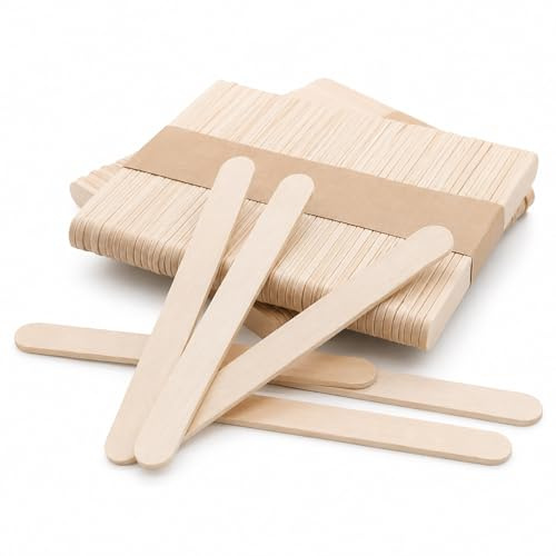 200 Stück Eisstiele Holz Holzstäbchen Eisstäbchen holzspatel Stäbchen Holz zum Eiscreme Bastelhölzer DIY Kunst Lutscher Handwerk