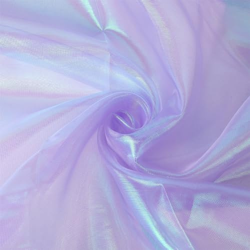 NBEADS Tessuto In Organza, Tessuto di Tulle Solido Da Sposa Lungo 3.28 iarda 1.5 m di Larghezza In Poliestere con Sfumatura Magica per Abiti Da Palcoscenico, Viola