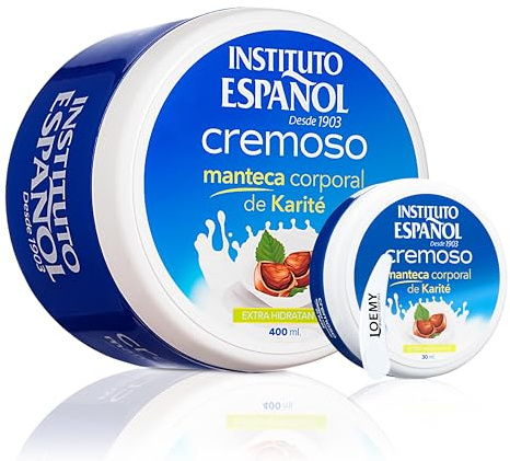 Instituto Español Körpercreme mit Sheabutter Vitamin ADEF, Feuchtigkeitsspendende Pflege trockener, rissiger Haut, Feuchtigkeitscreme für trockene Haut, set 430ml