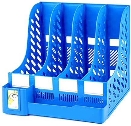 Aktenmagazinhalter Tisch-Akten-Organizer-Halter, 4-lagiger vertikaler Aktenhalter, Dokumenten-Organizer-Etui, ideal for die Schreibtischorganisation zu Hause, in der Schule, im Büro Zeitschriftenhalte