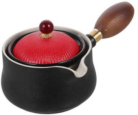 TOPBATHY Vintage Ceramic Side Handle Teapot Rotation for Loose Leaves for Household Tea Making and Travel