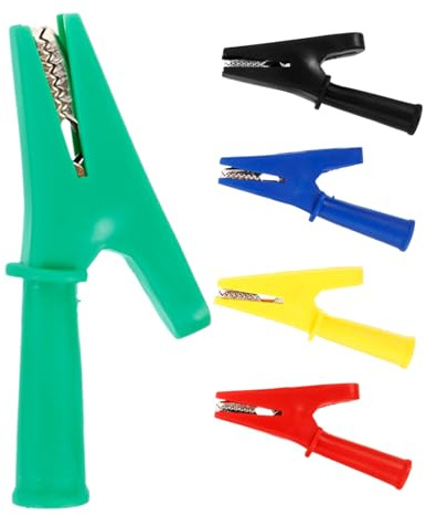 iplusmile Morsetti a Coccodrillo in Rame Isolati Rivestimento Protettivo, Morsetti a Molla per Batteria, Kit da 5 Pezzi Multicolore per Test Elettrici e Collegamenti Sicuri